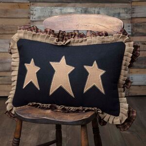 Primitive Star Large Ruffled Throw Pillow